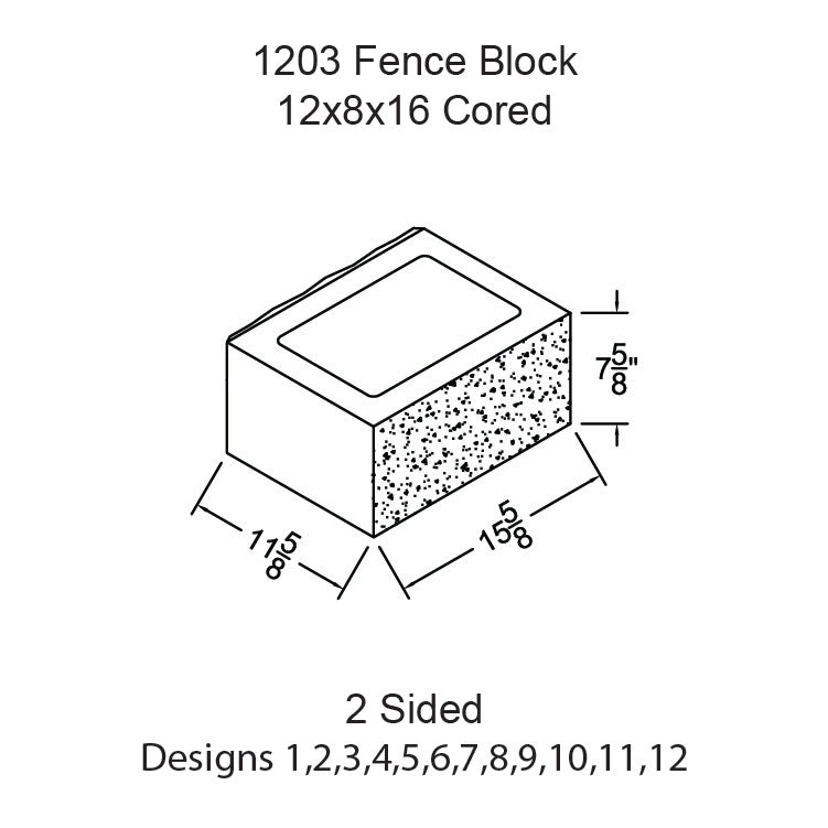 #1203 - Fence Block Cored