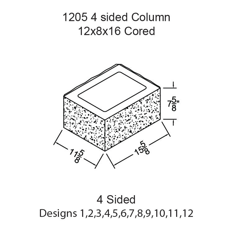 #1204 - 4 Sided Column Cored