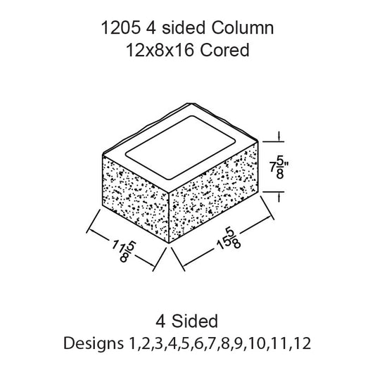 #1204 - 4 Sided Column Cored
