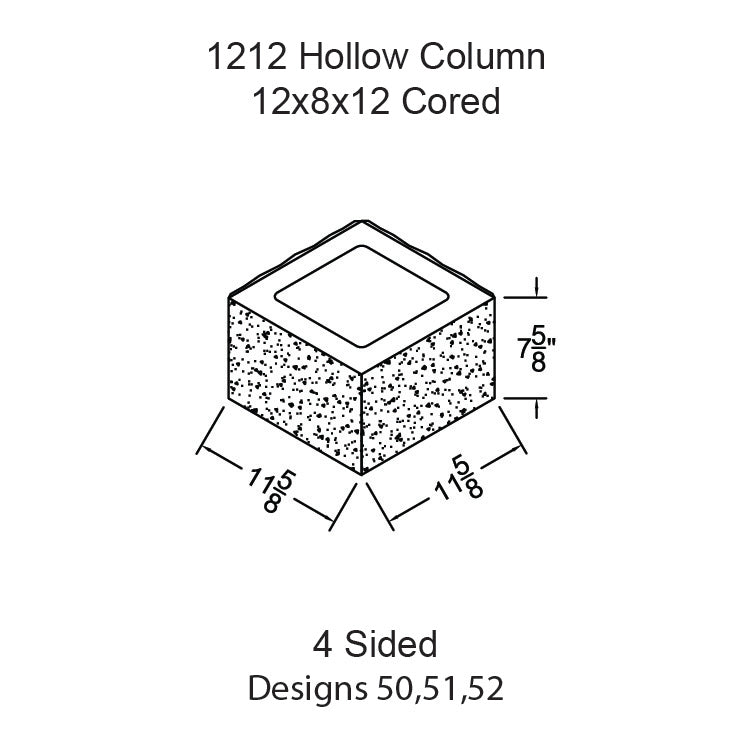 Rusticated Face #1212 - Hollow Column – Classic Rock Face Block