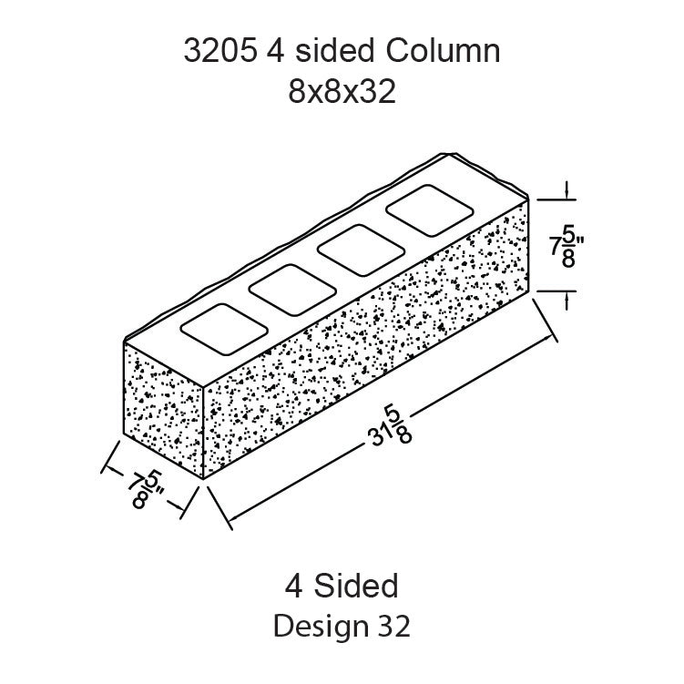 32 Inch Blocks Design 32 – Classic Rock Face Block